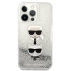 Karl Lagerfeld KLHCP13LKICGLS iPhone 13Pro / 13 6,1 srebrny/silver hardcase Liquid Glitter Karl&Choupette Head